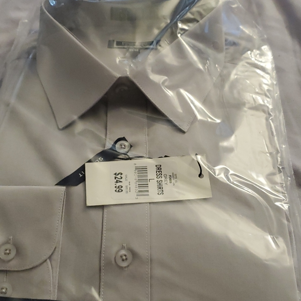 Gray brand new dress shirt